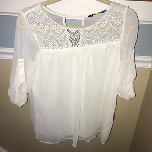 Sheer, Lace 3/4 sleeve Top